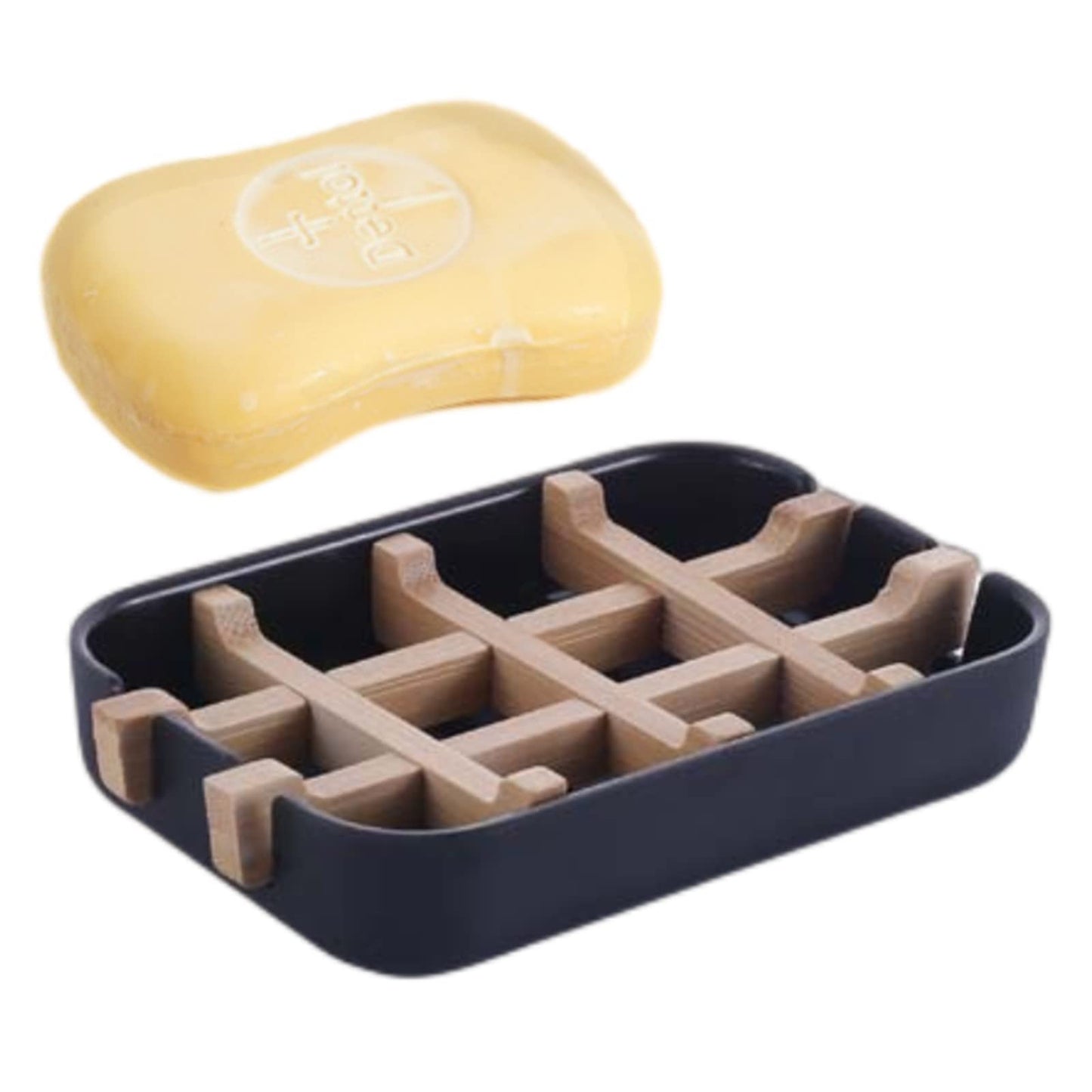 Bamboo Soap Dish – Self-Draining Bar Soap Holder for Bathroom, Shower & Kitchen Sink