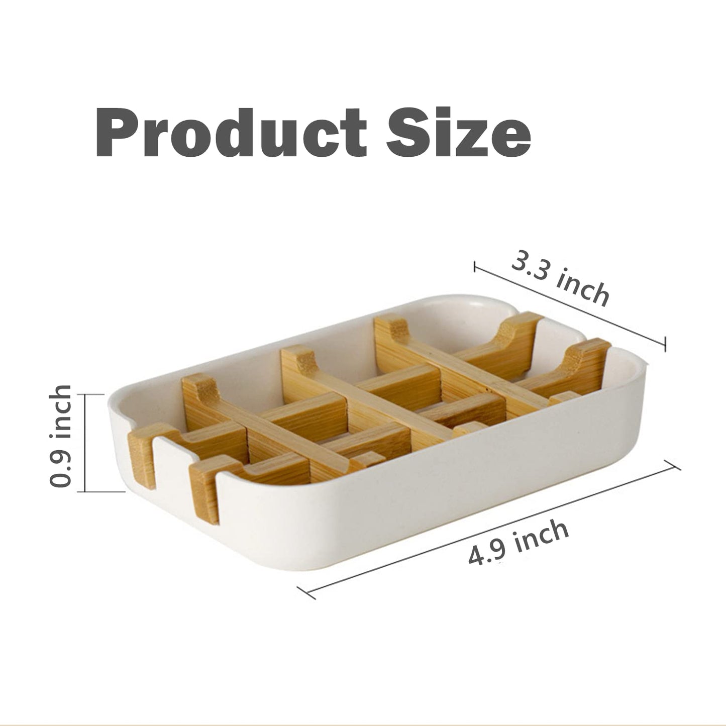 Bamboo Soap Dish – Self-Draining Bar Soap Holder for Bathroom, Shower & Kitchen Sink