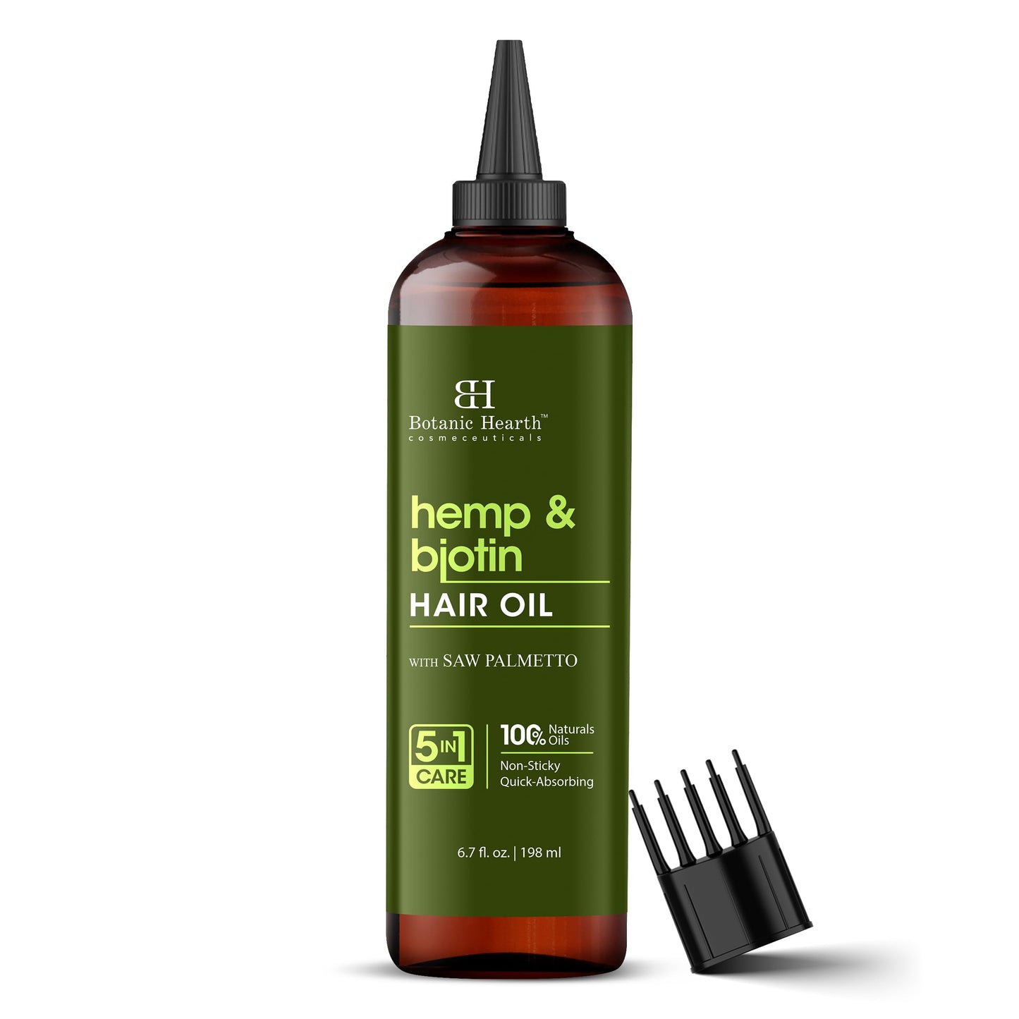 Botanic Hearth 100% Pure Rosemary Oil For Hair Growth (6.7 fl oz) Infused With Biotin, Jojoba & castor Oil | Nourishing & Volumizing | Non GMO Verified