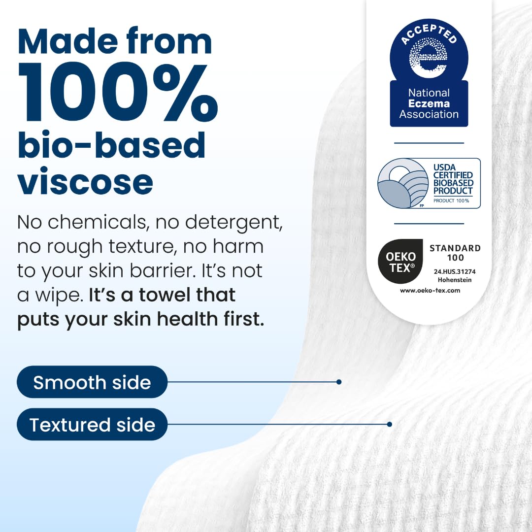 Clean Skin Club Clean Towels – 100% USDA Biobased Disposable Face Towels
