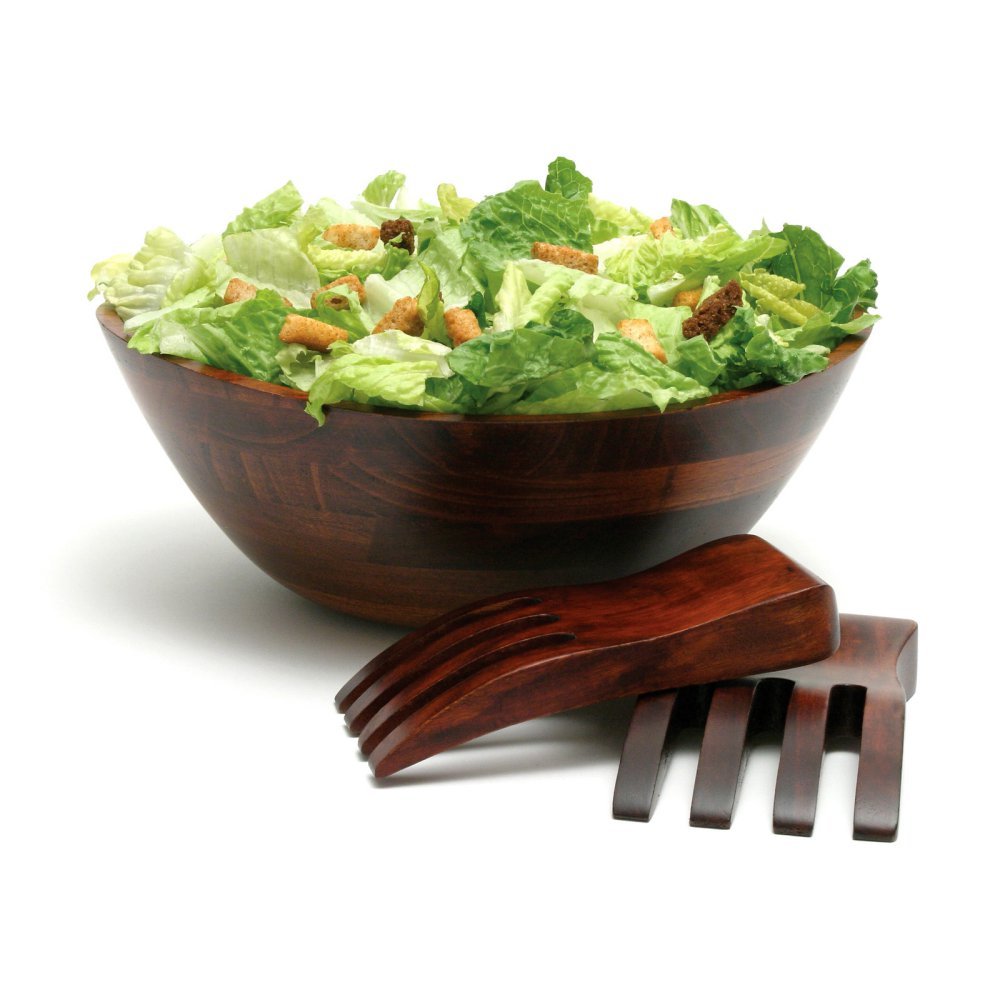 Lipper International Cherry Finished Wavy Rim Beechwood Serving Bowl for Fruits or Salads, Matte, Small, 7.5" x 7.25" x 3", Single Bowl, 30.43Fl oz