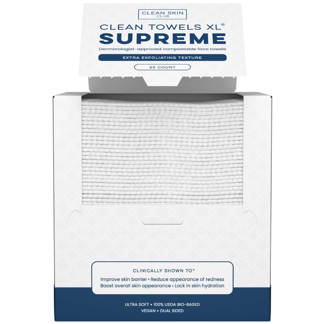 Clean Skin Club Clean Towels – 100% USDA Biobased Disposable Face Towels