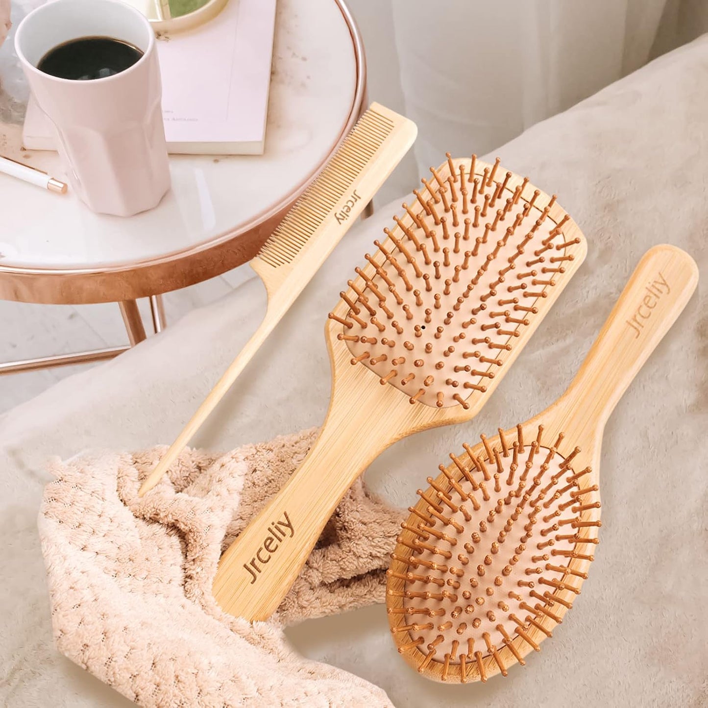 Bamboo Hair Brush Set - 3PCS