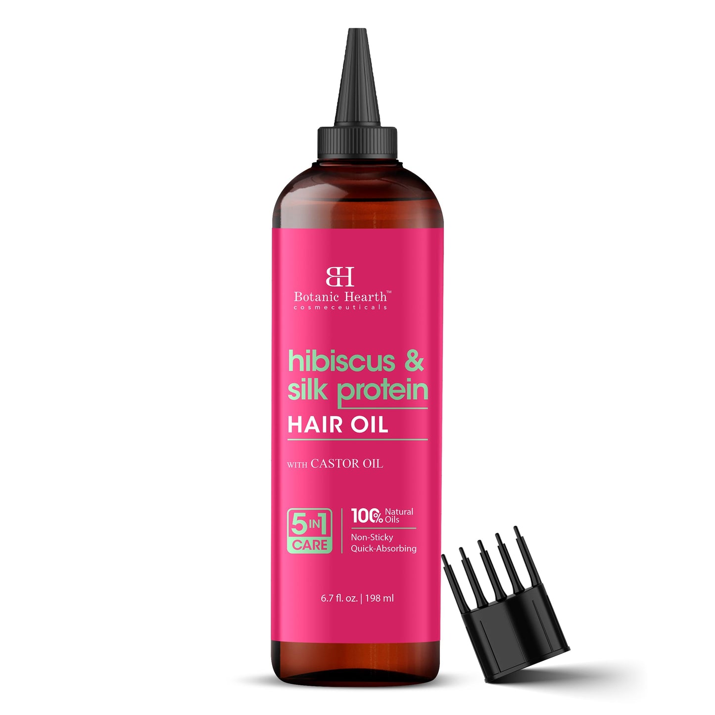 Botanic Hearth 100% Pure Rosemary Oil For Hair Growth (6.7 fl oz) Infused With Biotin, Jojoba & castor Oil | Nourishing & Volumizing | Non GMO Verified