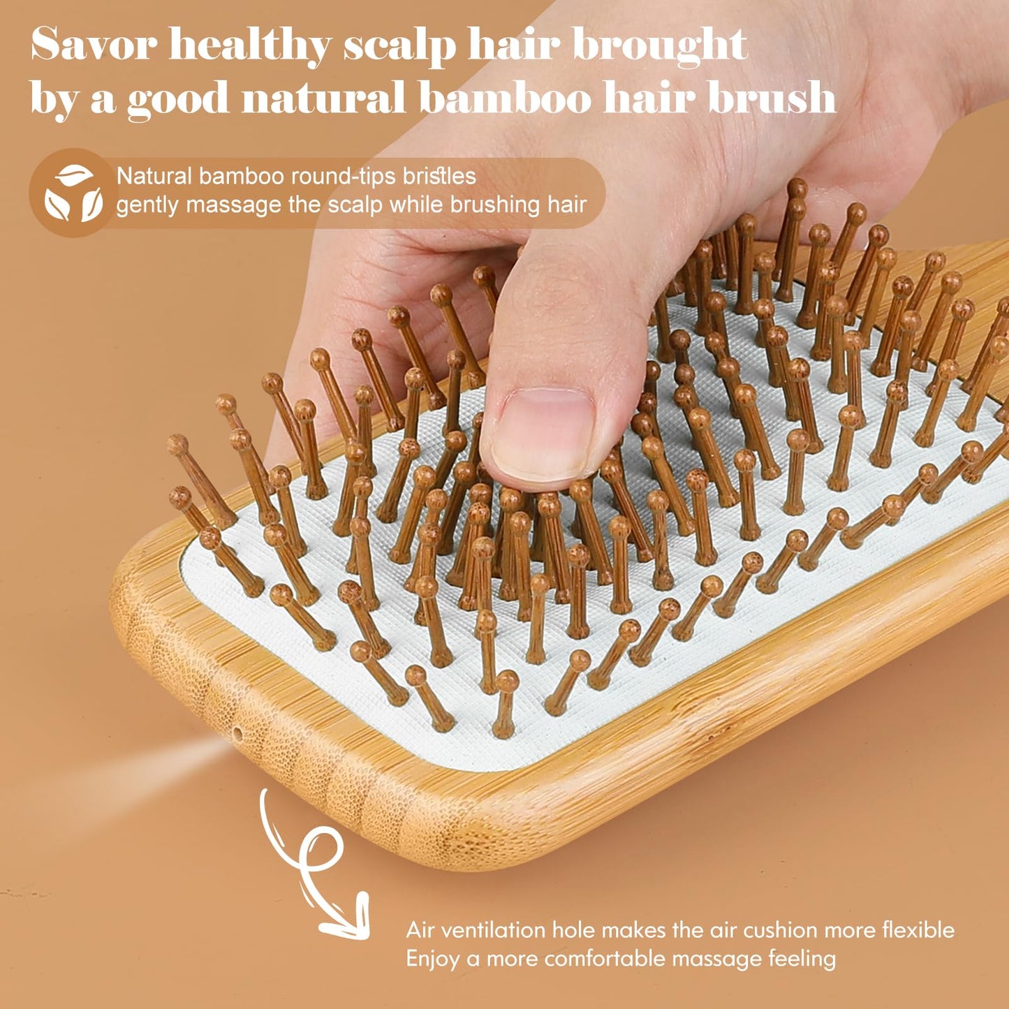 Hair Brush-Natural Wooden Bamboo Brush