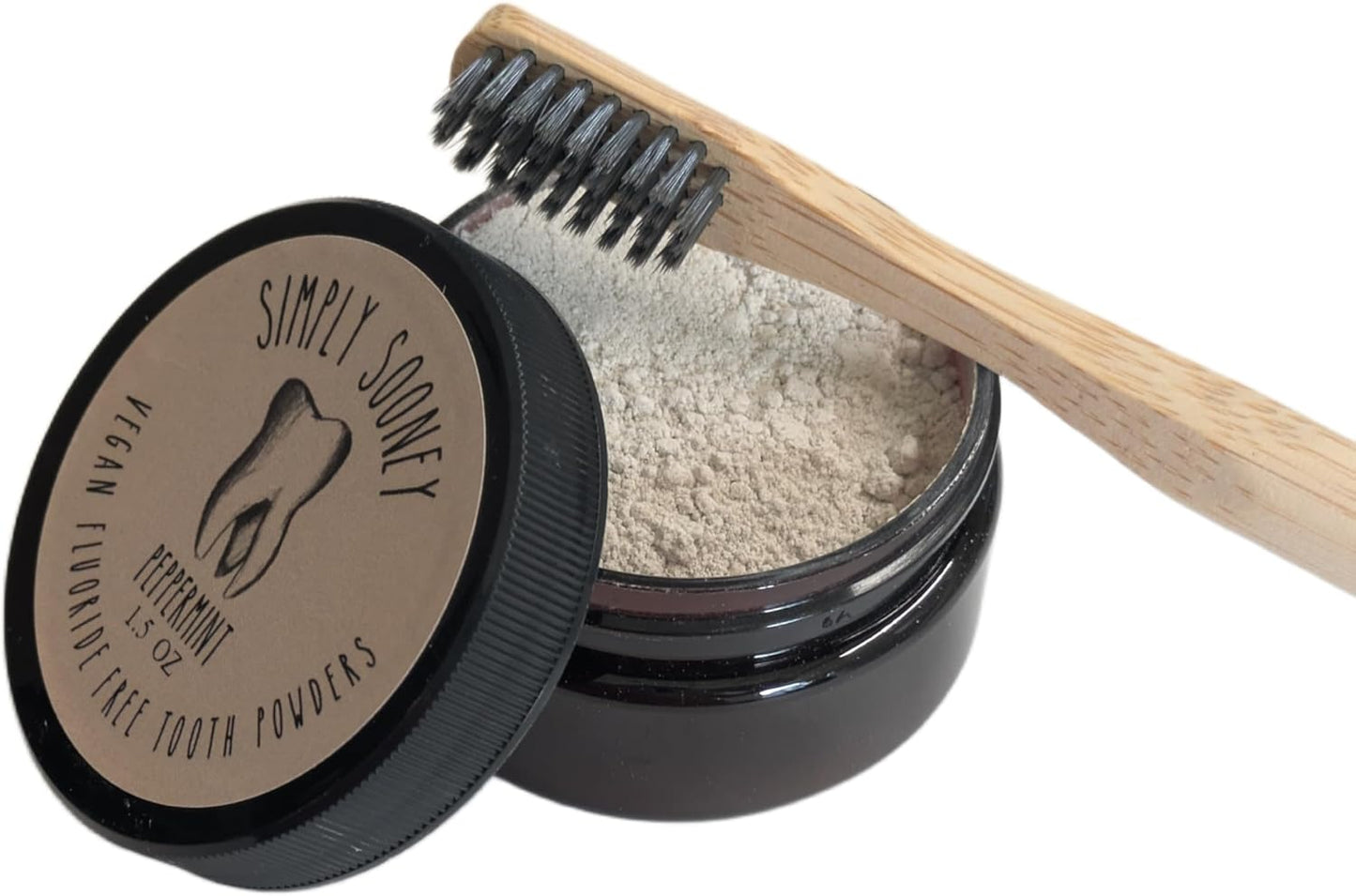 Fluoride Free Remineralizing Toothpaste Powder I Vegan I Gluten Free I Organic Peppermint Essential Oil 1.5oz