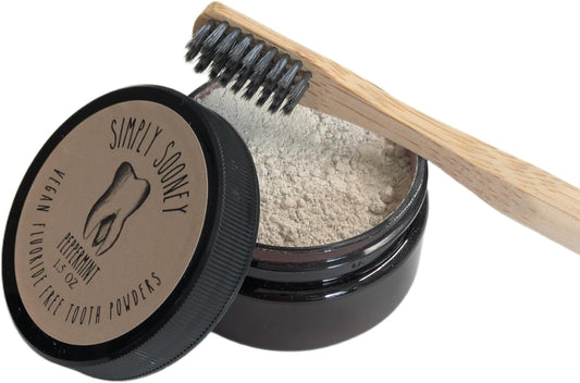 Fluoride Free Remineralizing Toothpaste Powder I Vegan I Gluten Free I Organic Peppermint Essential Oil 1.5oz