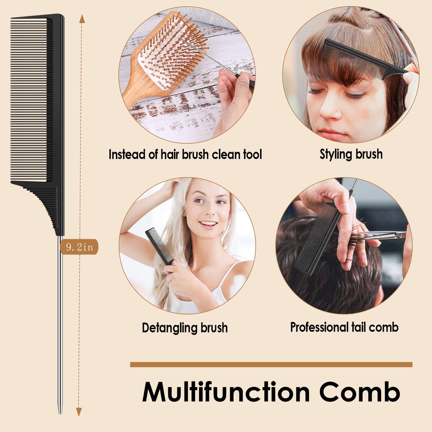 Hair Brush-Natural Wooden Bamboo Brush