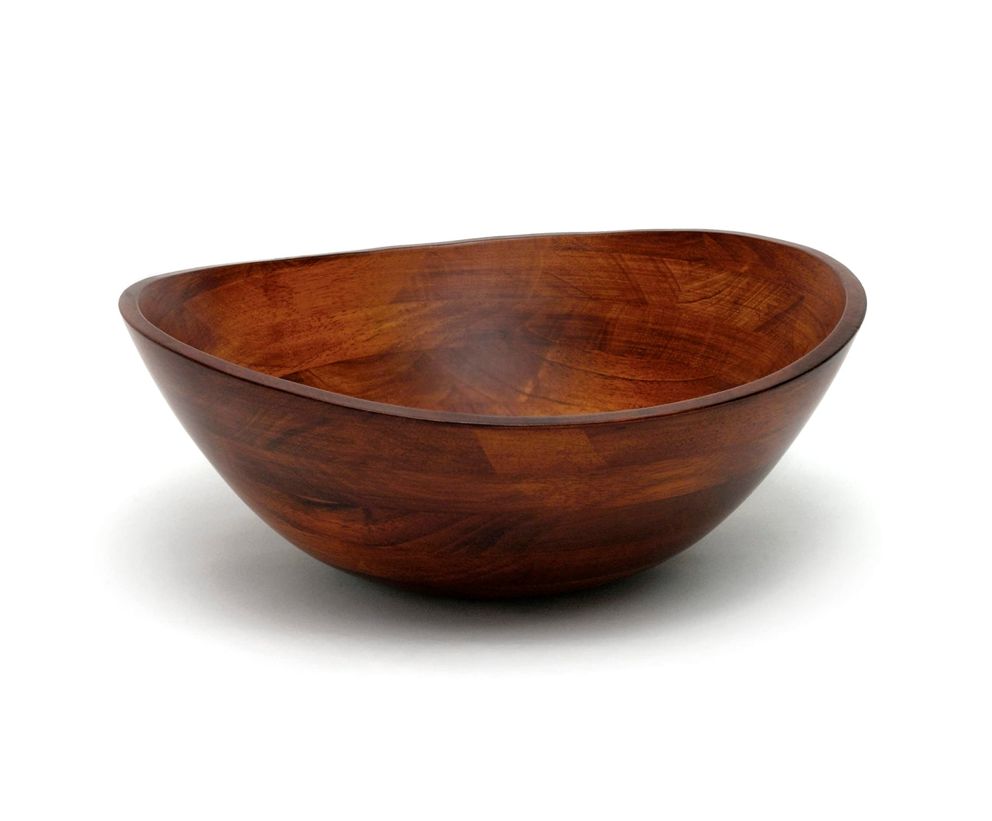 Lipper International Cherry Finished Wavy Rim Beechwood Serving Bowl for Fruits or Salads, Matte, Small, 7.5" x 7.25" x 3", Single Bowl, 30.43Fl oz