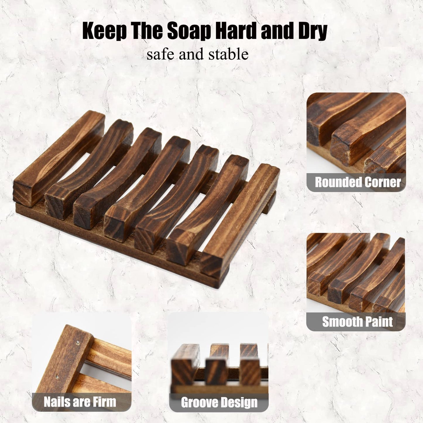Natural Wooden Soap Saver – Self-Draining Soap Tray for Bathroom & Shower,
