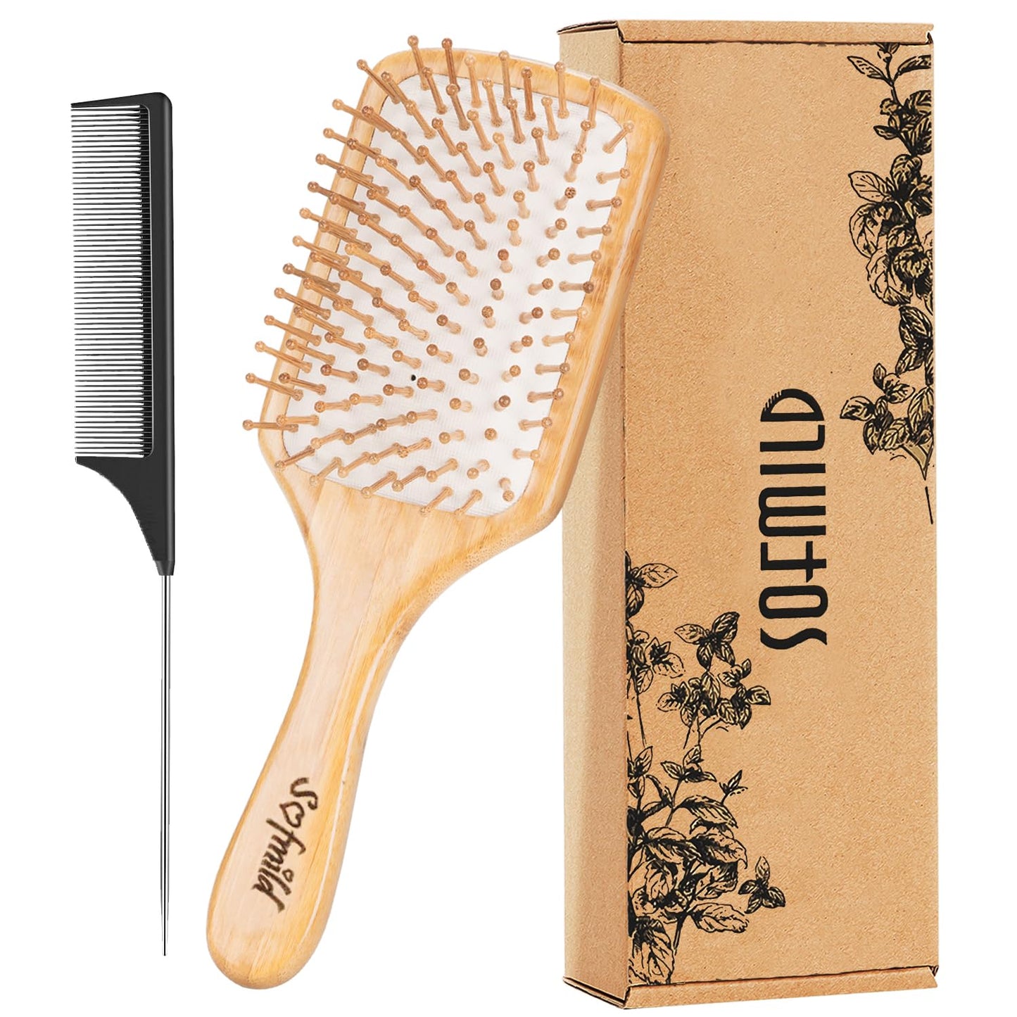 Hair Brush-Natural Wooden Bamboo Brush