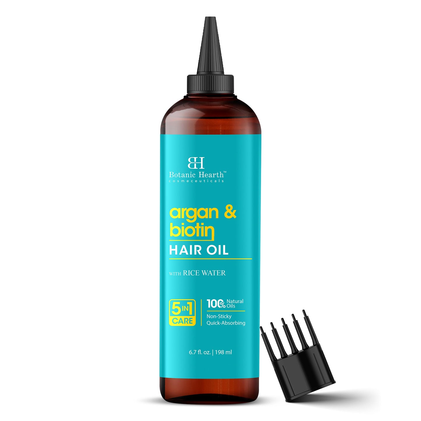 Botanic Hearth 100% Pure Rosemary Oil For Hair Growth (6.7 fl oz) Infused With Biotin, Jojoba & castor Oil | Nourishing & Volumizing | Non GMO Verified