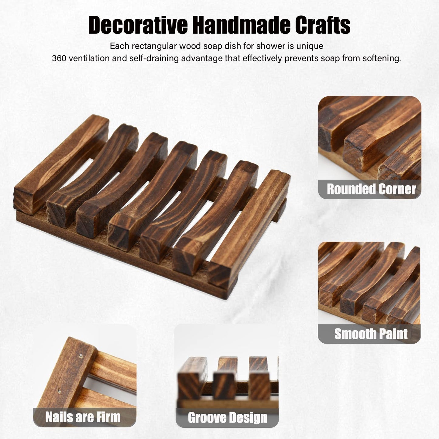 Natural Wooden Soap Saver – Self-Draining Soap Tray for Bathroom & Shower,