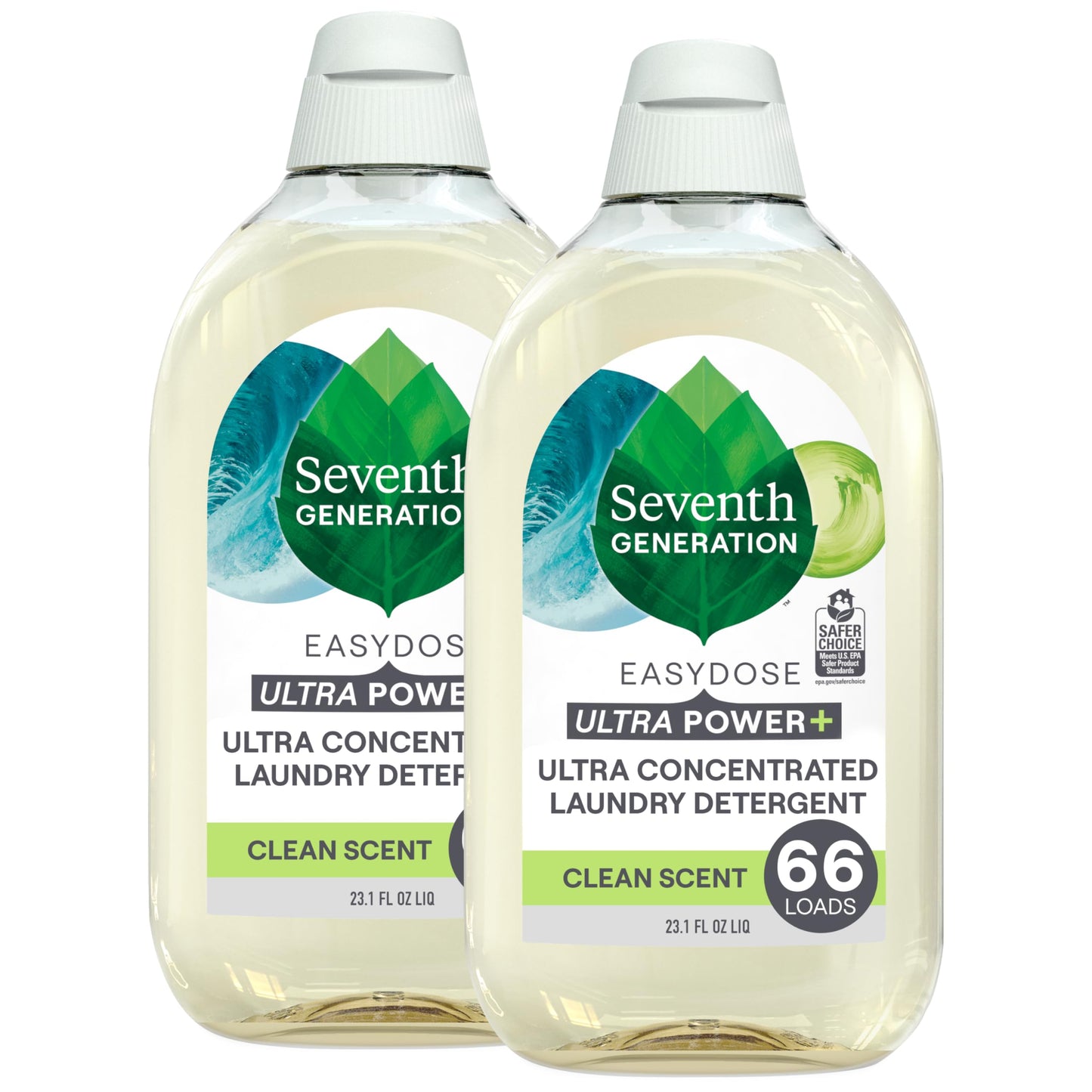 Seventh Generation, Laundry Detergent Ultra Power Plus Clean Scent, 23.1 Fl Oz
