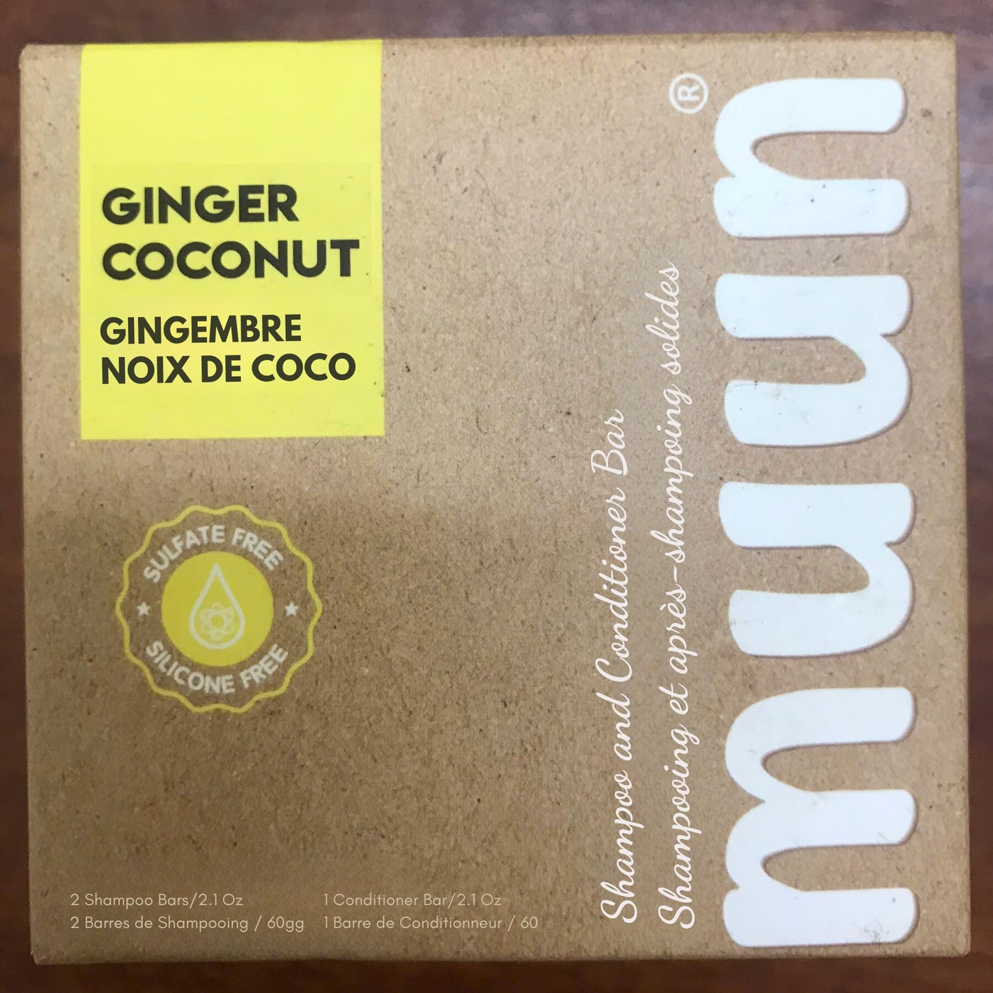 Muun Ginger Shampoo and Conditioner Bar Pack 3