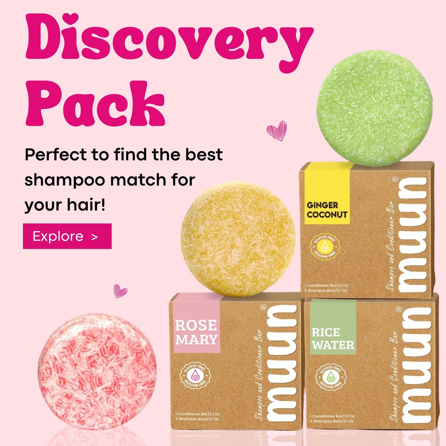 Muun Rosemary Shampoo and Conditioner Bar Set 3
