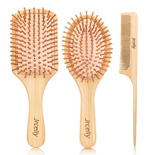 Bamboo Hair Brush Set - 3PCS