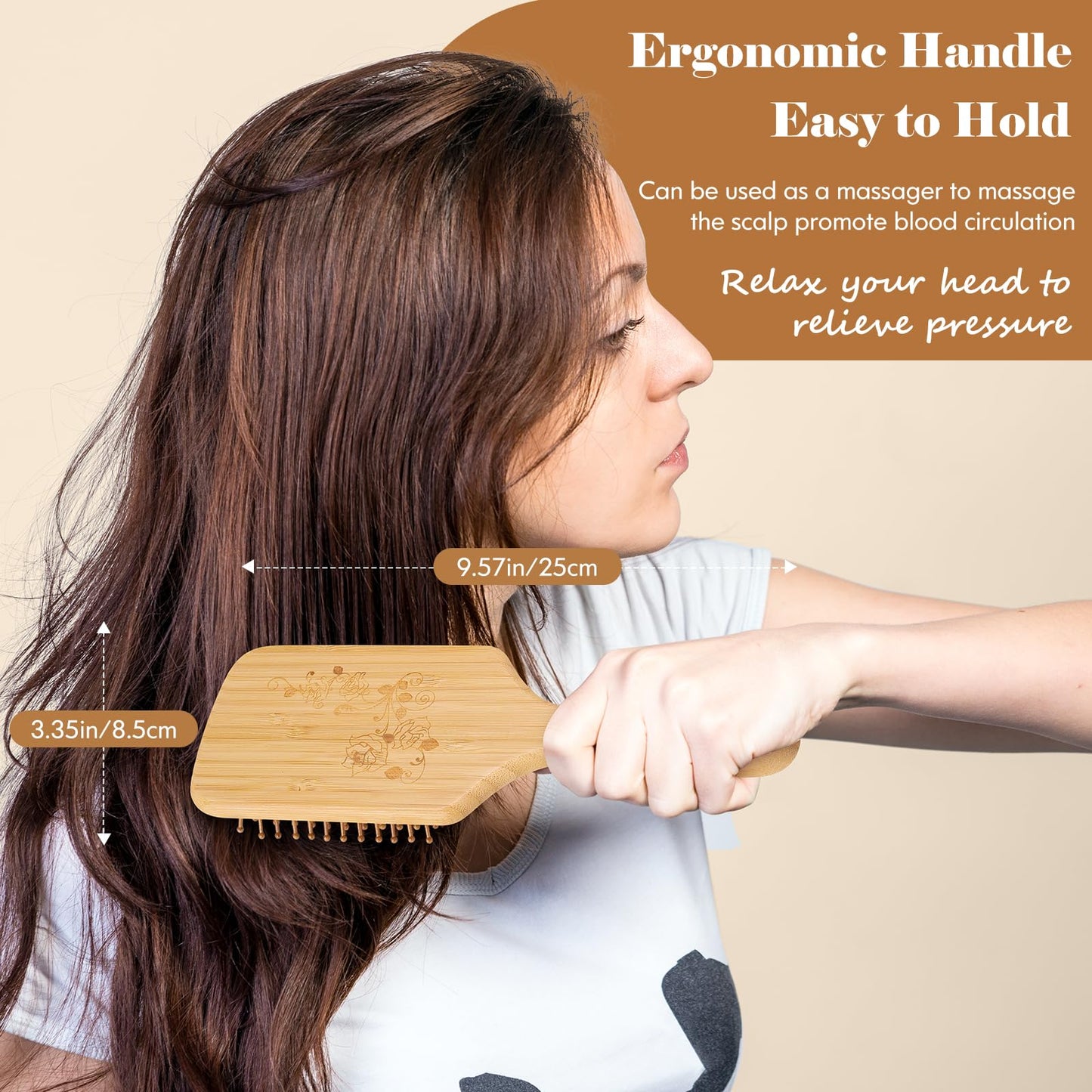 Hair Brush-Natural Wooden Bamboo Brush