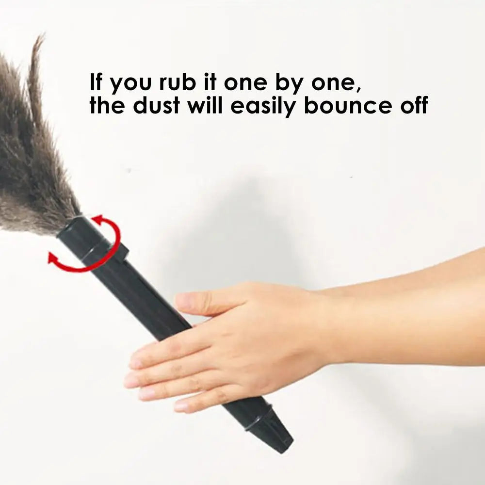 Natural Ostrich Feather Duster – Anti-Static Retractable Cleaning Brush