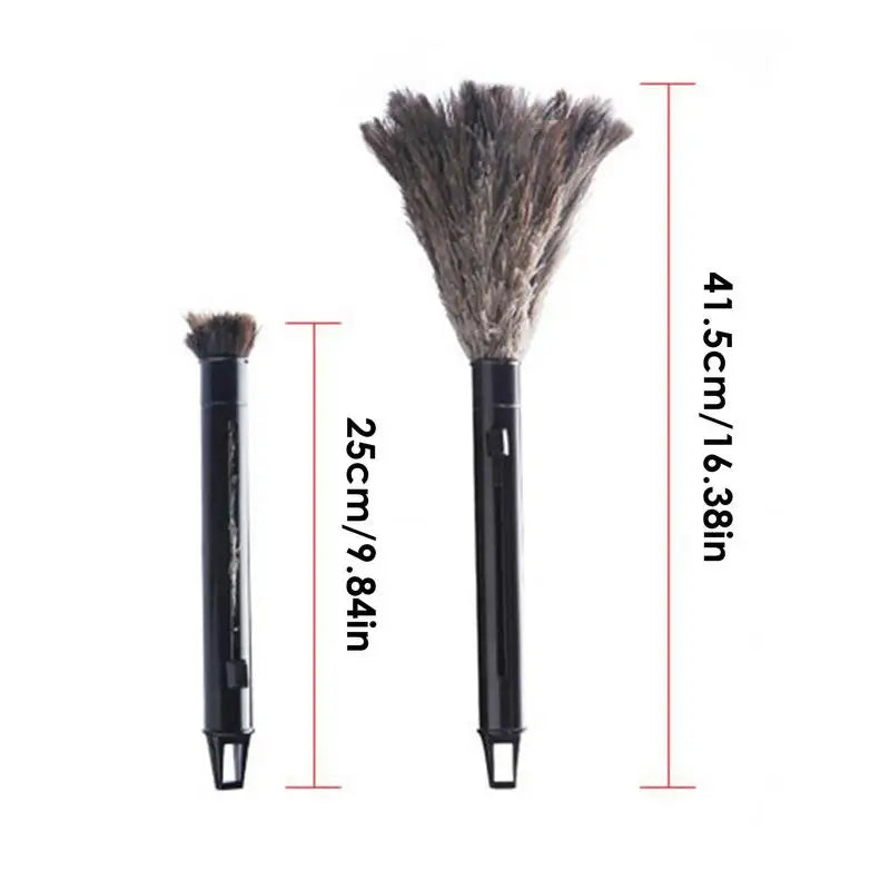 Natural Ostrich Feather Duster – Anti-Static Retractable Cleaning Brush