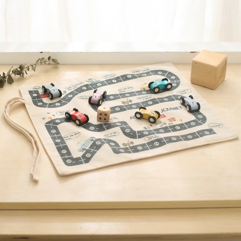 Montessori Wooden Road Play Mat – Car Toy for Kids & Toddlers
