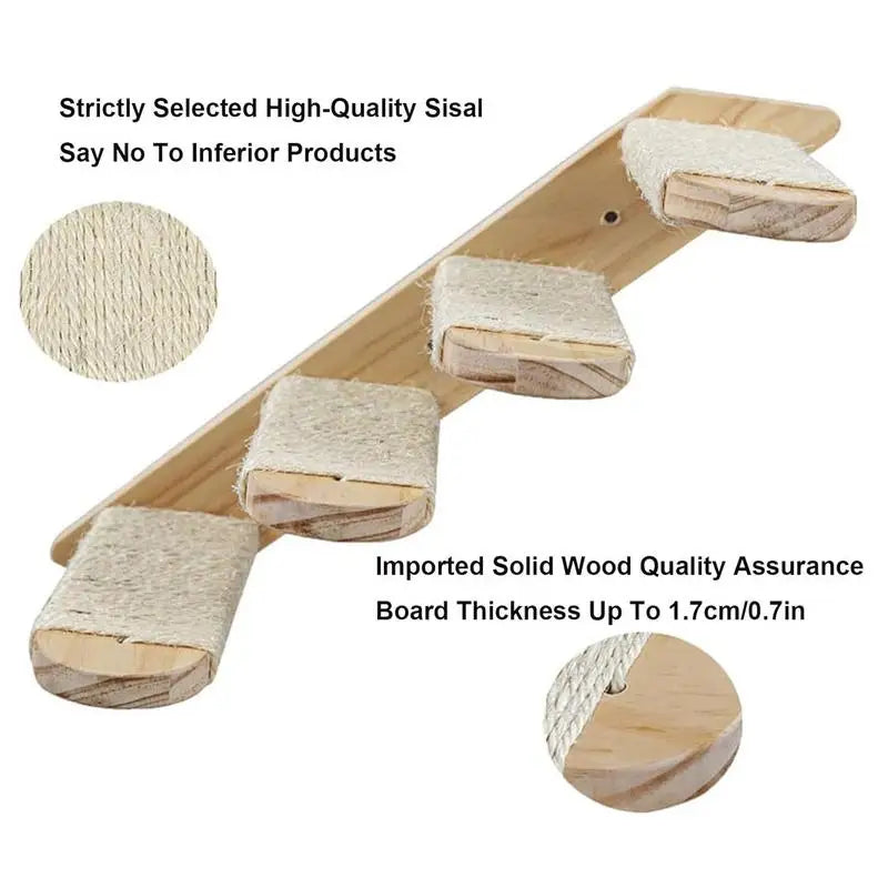 Wall Mounted Cat Climbing Shelves – Reversible Eco-Friendly Pet Steps