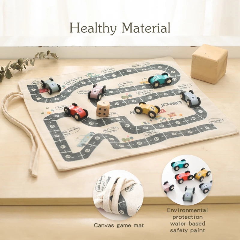 Montessori Wooden Road Play Mat – Car Toy for Kids & Toddlers