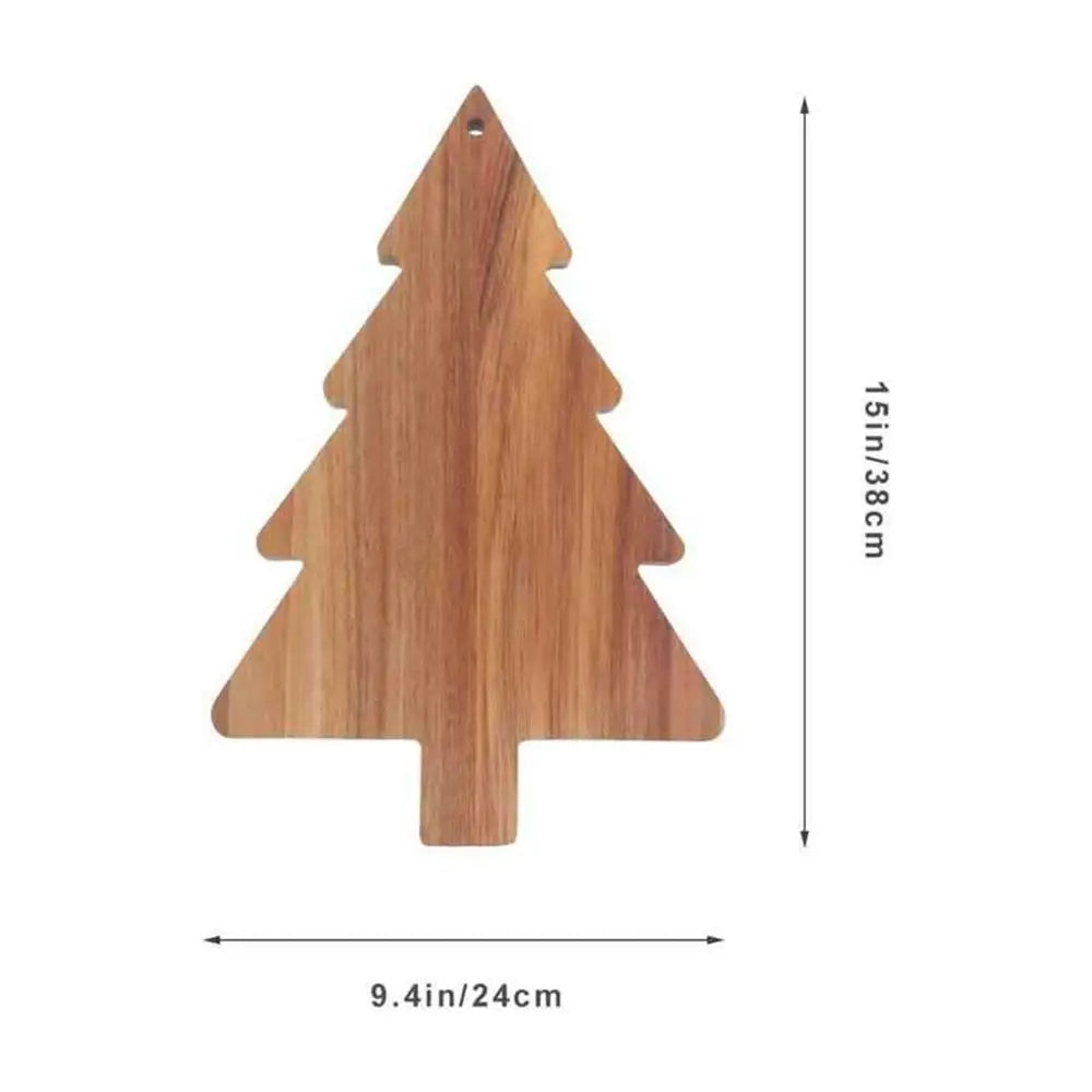 Christmas Tree Wooden Cutting Board – Holiday Serving Tray & Kitchen Decor