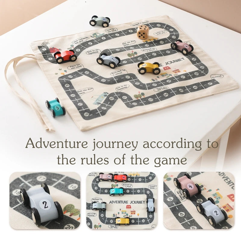 Montessori Wooden Road Play Mat – Car Toy for Kids & Toddlers