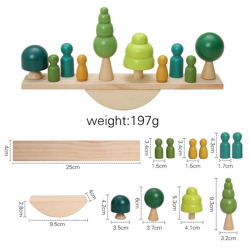 Montessori Wooden Stacking Toys – Forest House Blocks for Babies