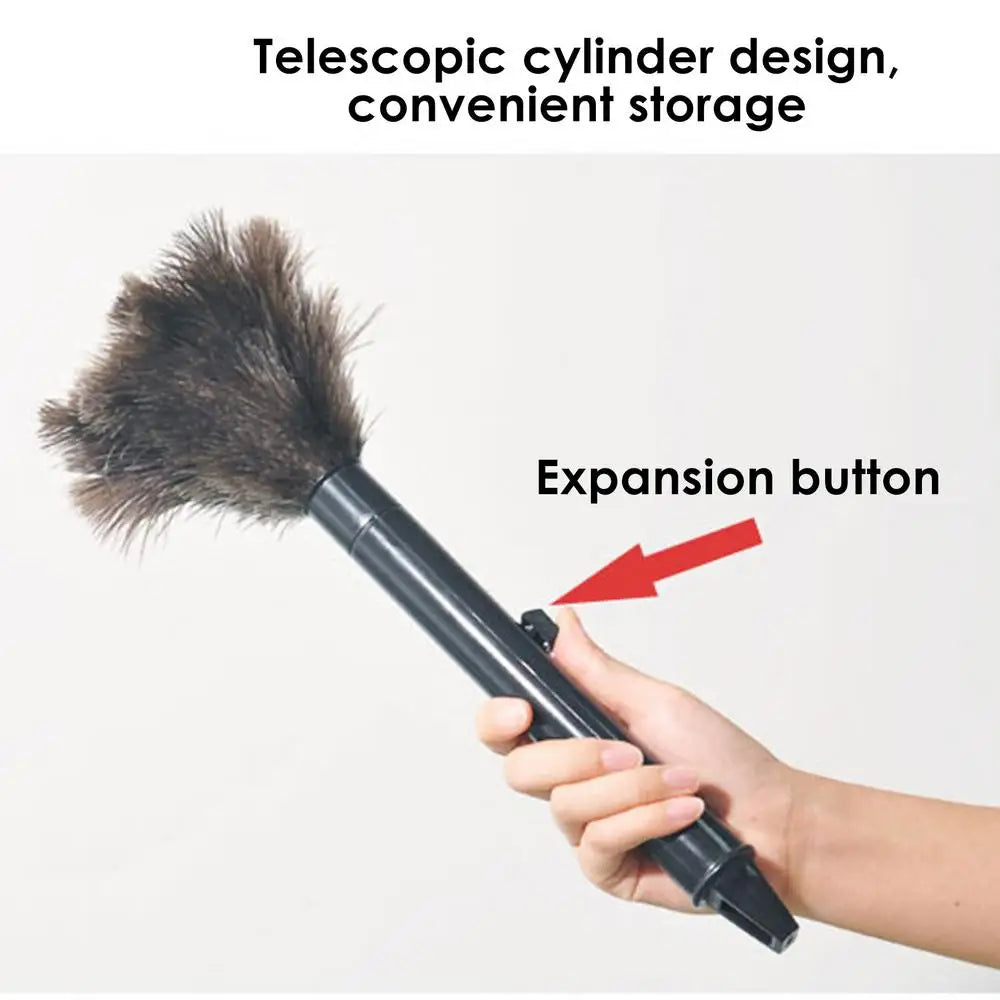 Natural Ostrich Feather Duster – Anti-Static Retractable Cleaning Brush