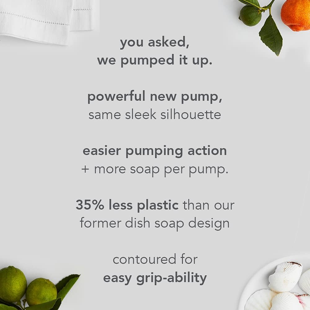 Method Gel Dish Soap, Clementine Scent, Biodegradable Formula, Tough on Grease & Stuck-on Food, Cruelty Free Formula, Made with Recycled Plastic, 18 Fl Oz