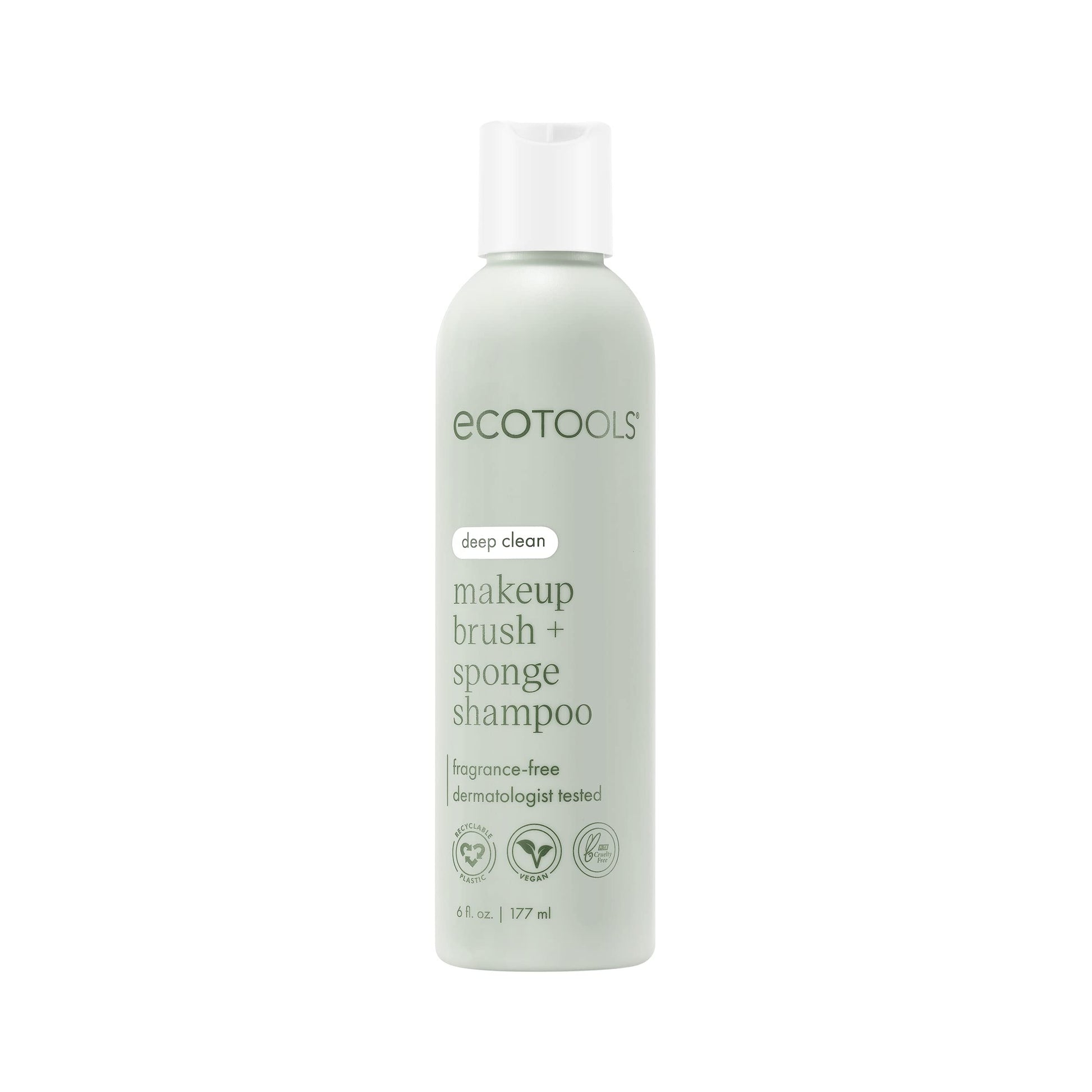 EcoTools XL Makeup Brush + Sponge Shampoo, Removes Makeup, Dirt, & Impurities From Makeup Brushes & Makeup Blending Sponges, Fragrance-Free, Vegan, & Cruelty-Free 16 fl. oz./473 ml, 1 Count, Clear