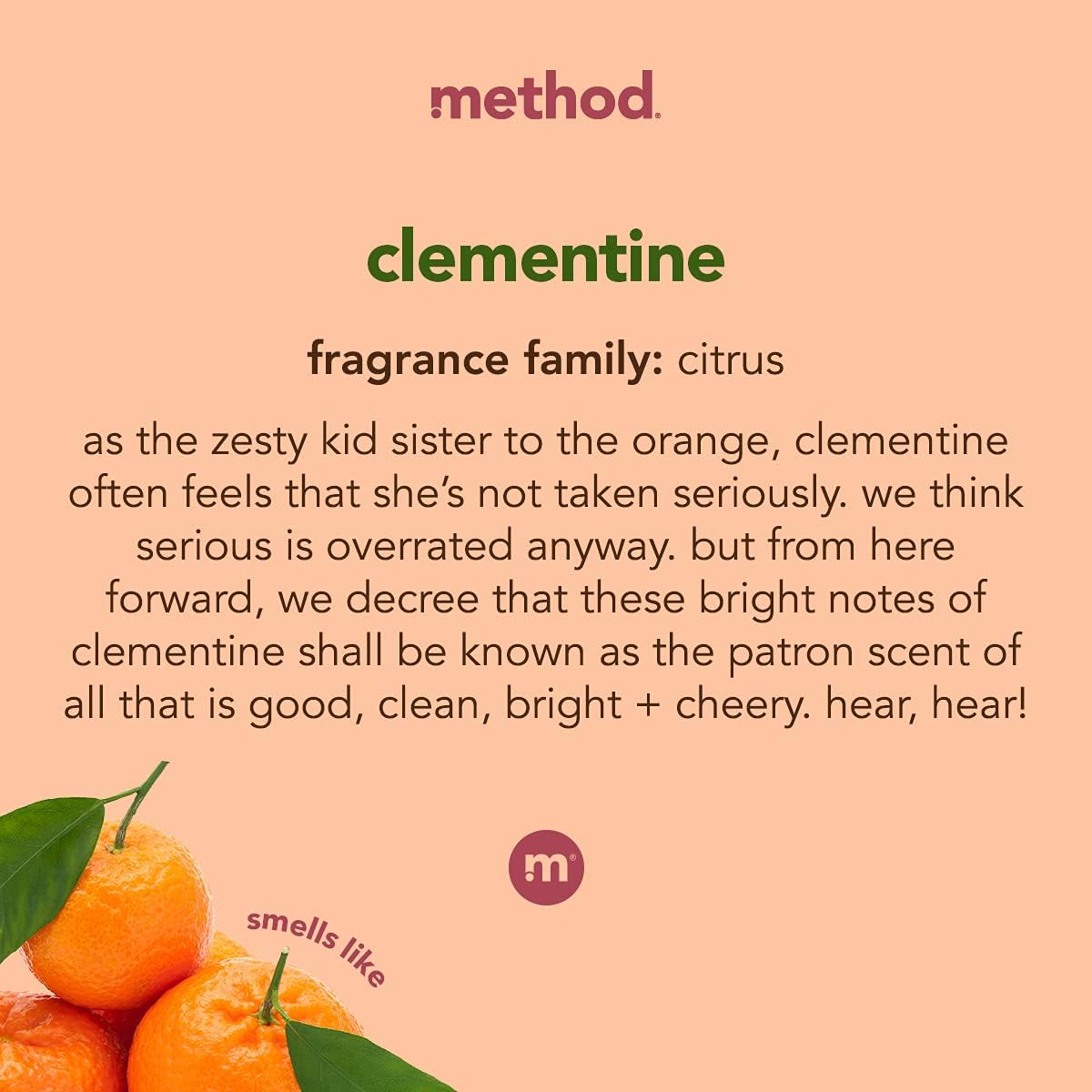 Method Gel Dish Soap, Clementine Scent, Biodegradable Formula, Tough on Grease & Stuck-on Food, Cruelty Free Formula, Made with Recycled Plastic, 18 Fl Oz