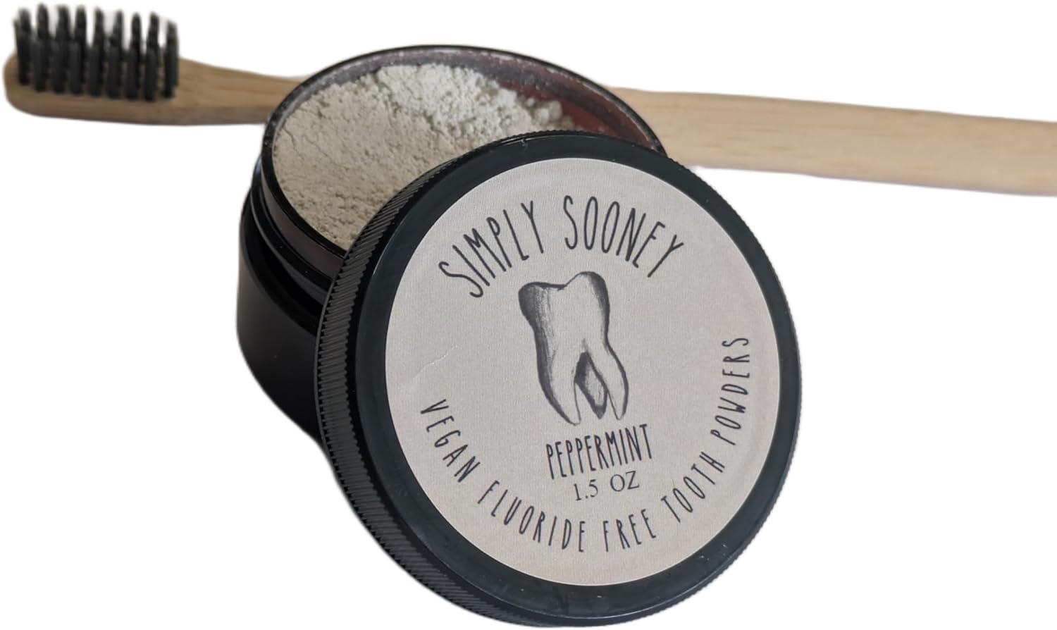 Fluoride Free Remineralizing Toothpaste Powder I Vegan I Gluten Free I Organic Peppermint Essential Oil 1.5oz