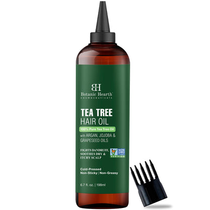 Botanic Hearth 100% Pure Rosemary Oil For Hair Growth (6.7 fl oz) Infused With Biotin, Jojoba & castor Oil | Nourishing & Volumizing | Non GMO Verified