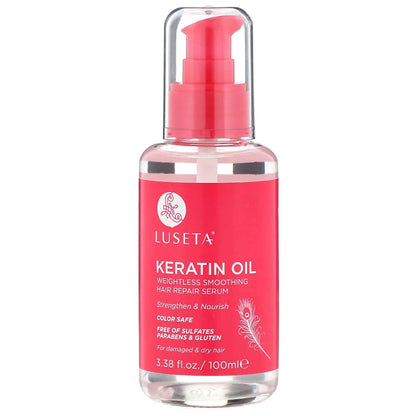 L LUSETA Biotin Hair Growth Serum with Collagen, Hair Oil for Thin and Damage Hair Growth Oil, Biotin growth serum for Frizzy & Damaged hair, Thickening and Healthier Scalp for Men & Women 3.38 Fl Oz