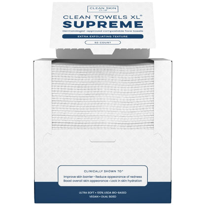 Clean Skin Club Clean Towels – 100% USDA Biobased Disposable Face Towels