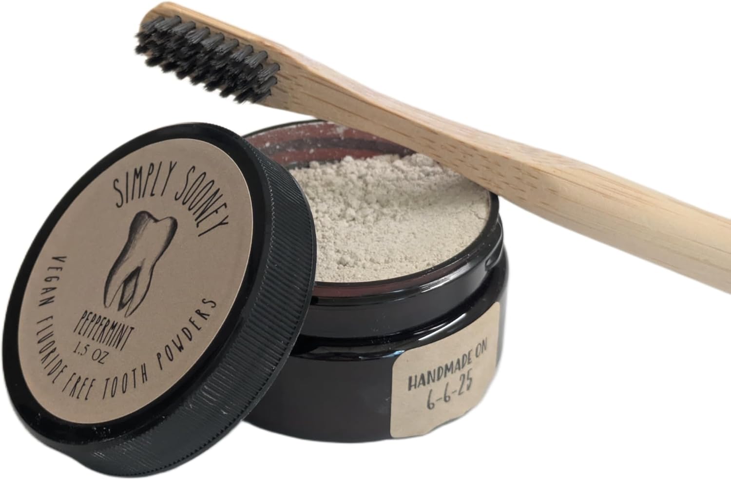 Fluoride Free Remineralizing Toothpaste Powder I Vegan I Gluten Free I Organic Peppermint Essential Oil 1.5oz
