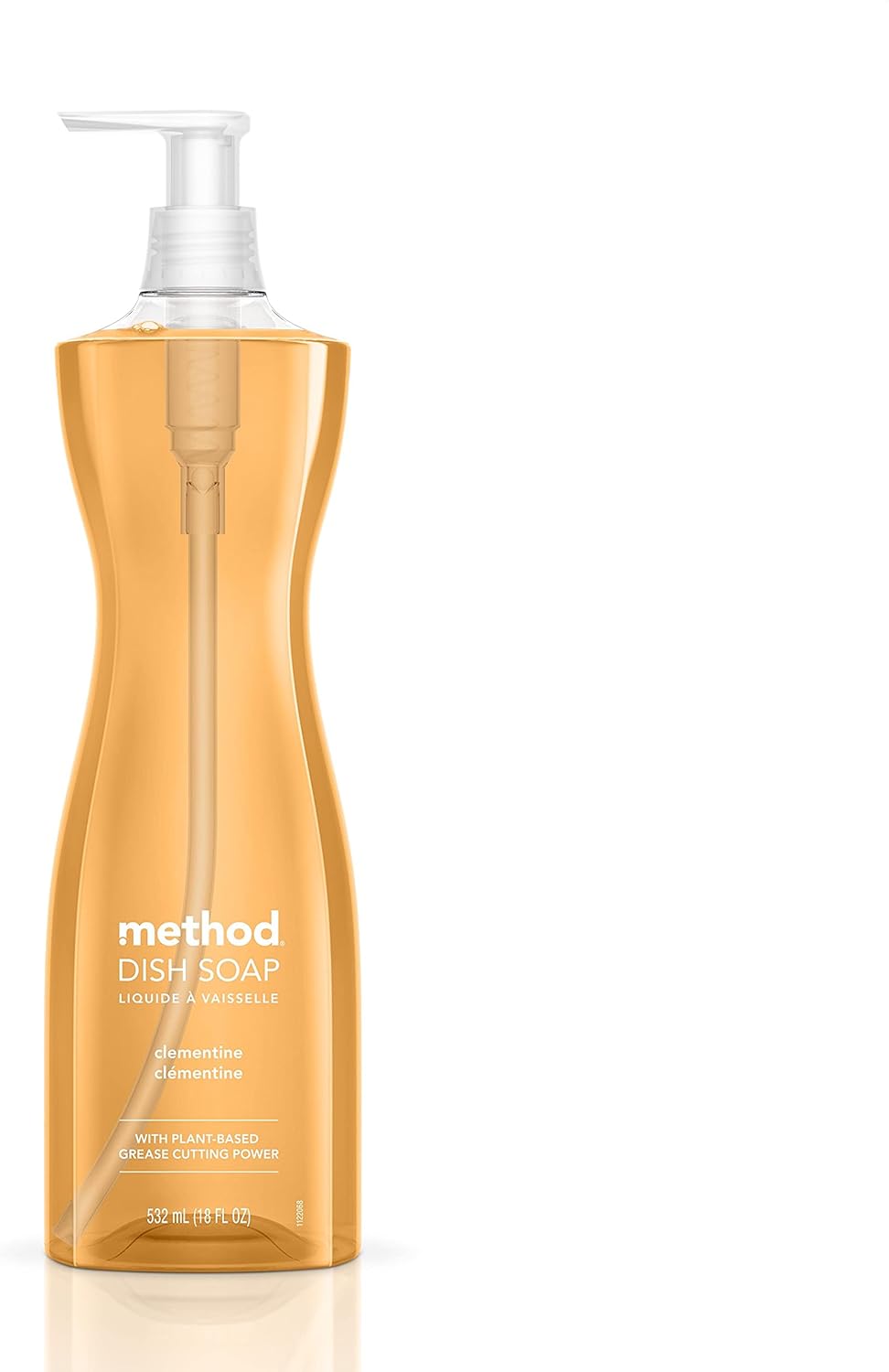 Method Gel Dish Soap, Clementine Scent, Biodegradable Formula, Tough on Grease & Stuck-on Food, Cruelty Free Formula, Made with Recycled Plastic, 18 Fl Oz