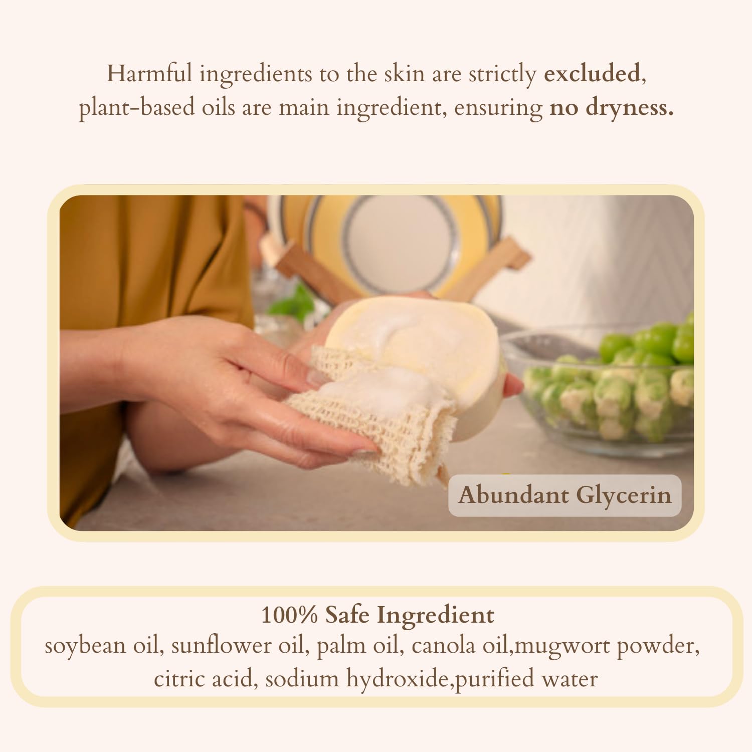 JiguMom Natural Big Soap Bar Dishwashing (8.82oz *3 set) Eco Friendly Plastic Free Packaging with Sustainable Organic Ingredients for Kitchen