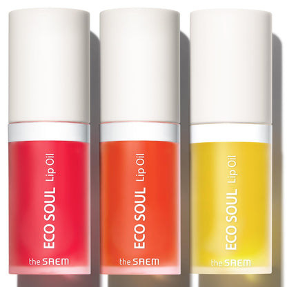 THESAEM Eco Soul Lip Oil 01 Honey - Plumping & Hydrating Lip Oil to Nourish & Moisturize Lips – Sunflower Seed Oil & Olive Oil - Lips Soft & Glossy for Dry Lips, 0.21 fl.oz.