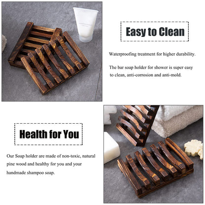 Natural Wooden Soap Saver – Self-Draining Soap Tray for Bathroom & Shower,