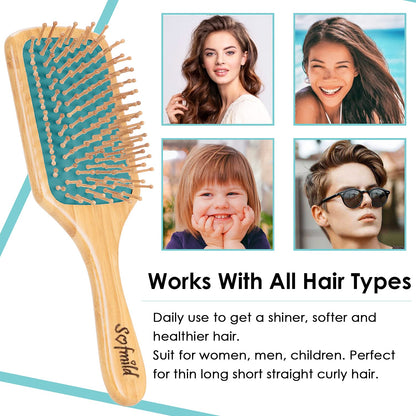 Hair Brush-Natural Wooden Bamboo Brush