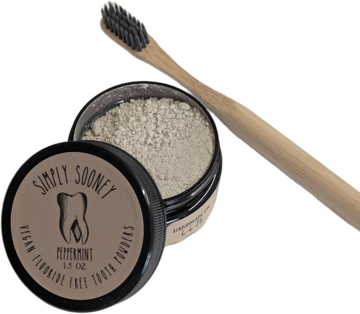 Fluoride Free Remineralizing Toothpaste Powder I Vegan I Gluten Free I Organic Peppermint Essential Oil 1.5oz