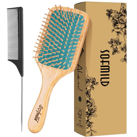 Hair Brush-Natural Wooden Bamboo Brush