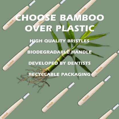 Biodegradable Bamboo Handle Interdental Brushes Between Teeth Cleaner Deep Clean Toothpick, FSC Certified and PETA Approved, Size 2 (0.5mm), 40 Count