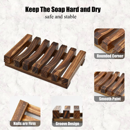 Natural Wooden Soap Saver – Self-Draining Soap Tray for Bathroom & Shower,