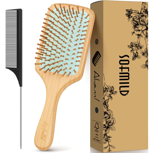 Hair Brush-Natural Wooden Bamboo Brush