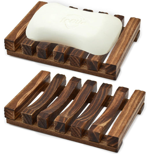 Natural Wooden Soap Saver – Self-Draining Soap Tray for Bathroom & Shower,